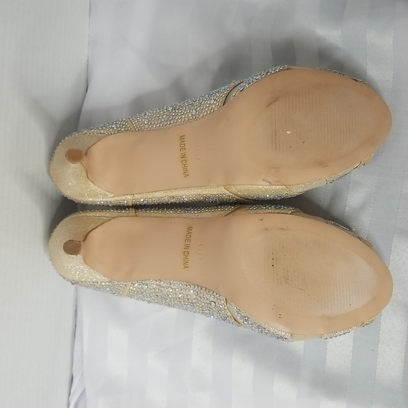 LAUREN LORRAINE SPARKLE PEEP TOE HEELS - Picture 8 of 9